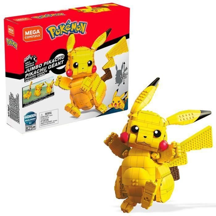 Mega Bloks Pokemon Pikachu Gigante Fvk81 30cm Figura Construible Articulada +8 Años