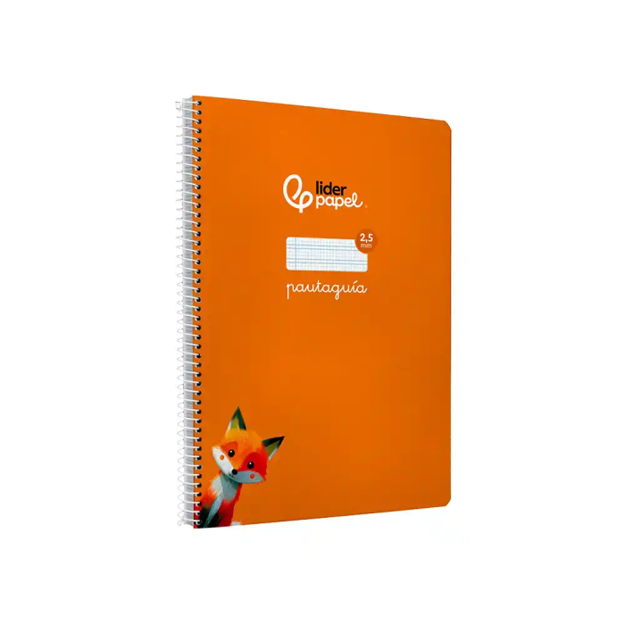 Liderpapel Cuaderno espiral A4 Pautaguía tapa blanda 80 hojas 75gr cuadro pautado 2,5mm color naranja 4