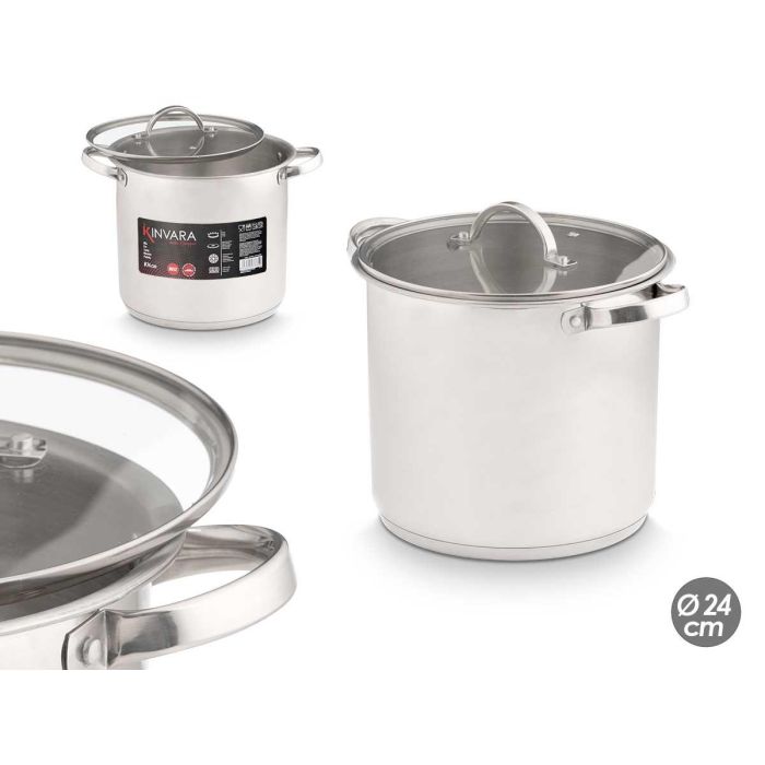 Olla Induccion Tapa Cristal 24 Cm Kinvara (4 Unidades) Olla Induccion Tapa Cristal 24 Cm Kinvara (4 Unidades)