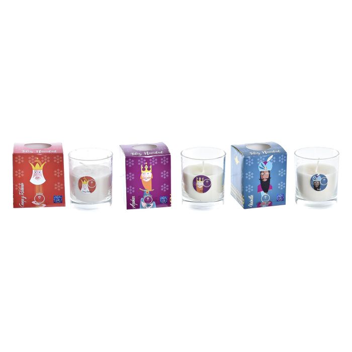 Vela DKD Home Decor Reyes Magos (8 x 8 x 9 cm) (3 Unidades)