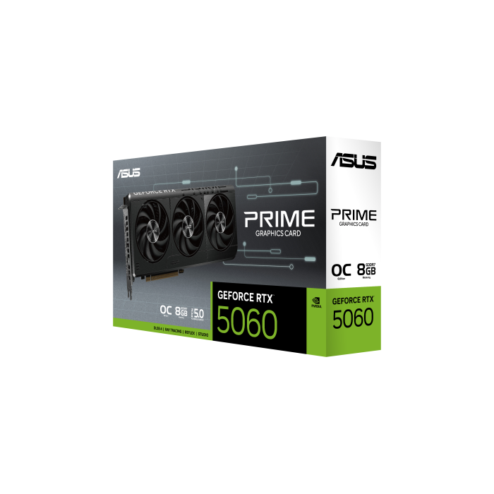 Asus 90YV0N10-M0NA00 Tarjeta Gráfica Prime GeForce RTX 5060 OC Edition 8GB GDDR7 SFF-Ready, Triple Ventilador 8