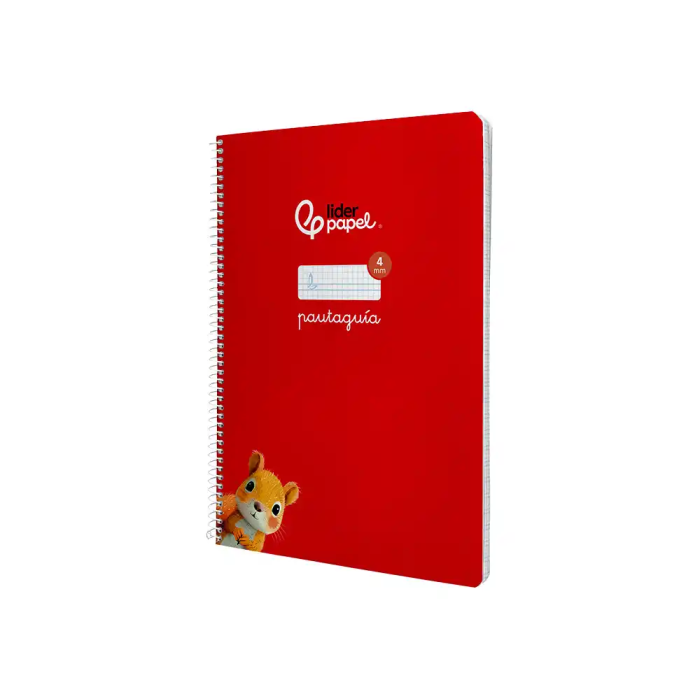 Liderpapel Cuaderno Espiral A4 Pautaguía Tapa Blanda 80 Hojas 75gr Cuadro Pautado 4mm Rojo 3