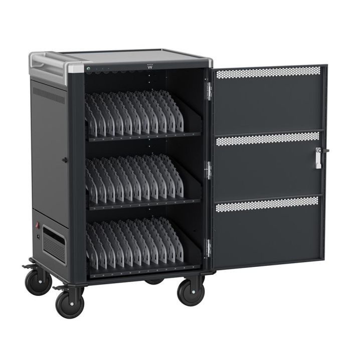 Ewent EW1701 Carrito Armario de Carga y Gestión para 36 Portátiles y Tablets hasta 15.6" con Sistema Inteligente y Seguridad Negro/Gris 0 Ewent EW1701 Carrito Armario de Carga y Gestión para 36 Portátiles y Tablets hasta 15.6" con Sistema Inteligente y Seguridad Negro/Gris 0