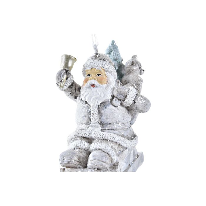 Decoracion Colgante Navidad Moderna DKD Home Decor Gris Blanco 5 x 8 x 7.5 cm (12 Unidades) 1