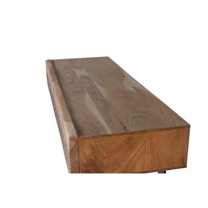 Giner Y Colomer Consola de Acacia con Cajones y Pies de Metal, 110 cm Natural 3