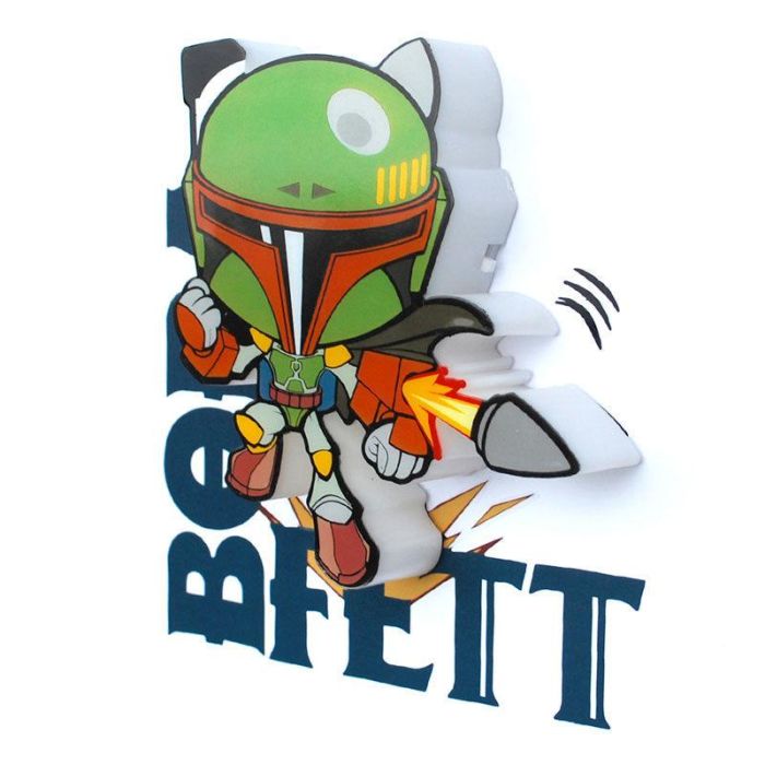 3D Light FX Lámpara LED 3D Mini Boba Fett Star Wars – Funciona con Pilas AAA – No se Calienta al Tacto 2
