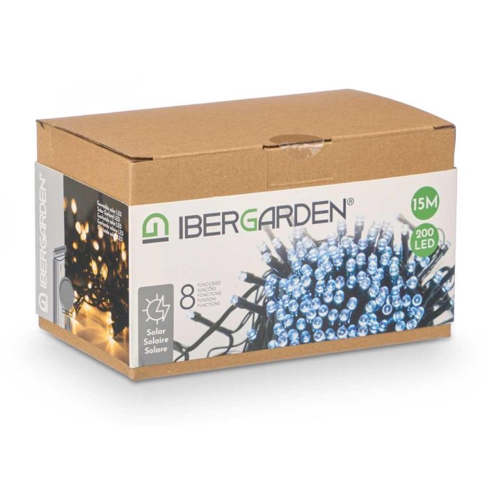 Guirnalda Solar 200 Leds Blancas Ibergarden 20X12CM (12 Unidades) 2 Guirnalda Solar 200 Leds Blancas Ibergarden 20X12CM (12 Unidades) 2