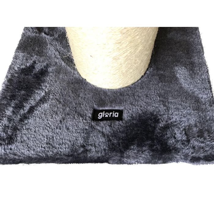 Sinaloa Poste Rascador para Gato, ideal para arañar y jugar. Modelo grueso de sisal y base de peluche suave. Medidas: 81.5 cm alto, 14 cm diámetro. Color Gris. 1
