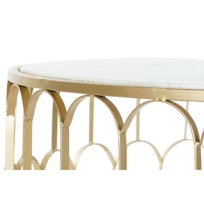 Mesa Centro Glam DKD Home Decor Dorado Blanco 87 x 51.5 x 87 cm 1