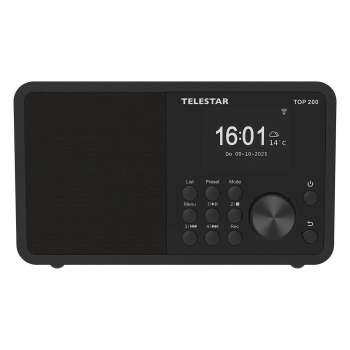 Telestar TOP 200 Radio Portátil Multifunción Digital/Analógica con DAB+, FM, Bluetooth 5.3, WiFi, Pantalla TFT 2.4", MP3, Negro