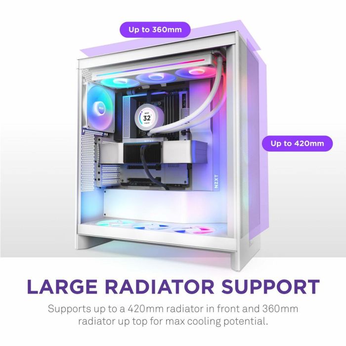 Caja Semitorre ATX NZXT H7 Flow RGB Midi Blanco 10 Caja Semitorre ATX NZXT H7 Flow RGB Midi Blanco 10