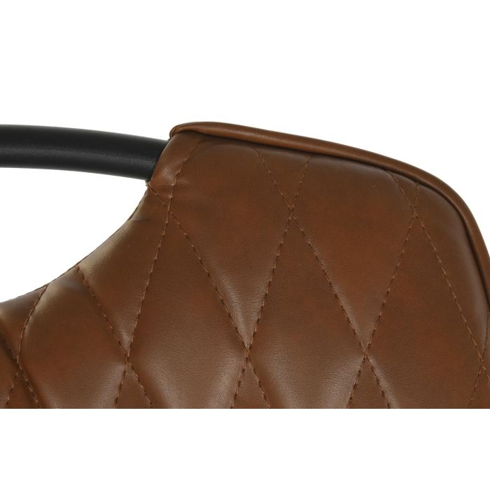 DKD Home Decor Silla Moderno Camel Negro Metal Poliester 58 x 88.5 x 48 cm (4 Unidades) 4