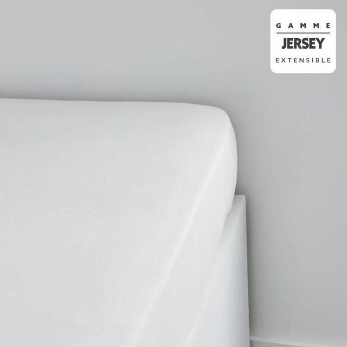 Sábana Bajera Ajustable TODAY Jersey 160 x 190 cm Blanco 1