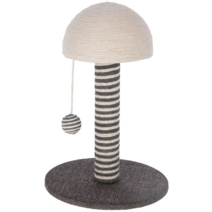 KERBL - Rascador para gatos - Tronco 42 cm - FUNGHI - Gris/blanco - Sisal - Base: ø 30 cm KERBL - Rascador para gatos - Tronco 42 cm - FUNGHI - Gris/blanco - Sisal - Base: ø 30 cm