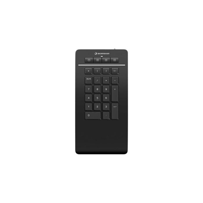 3Dconnexion Numpad Pro - Teclado Numérico Inalámbrico Bluetooth/USB/RF, Compatible con Windows/Mac, Negro