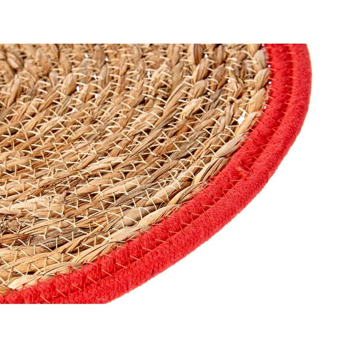 Giftdecor Tapete Natural Borde Rojo 35x35 cm Fibra Natural (Set de 48) 2