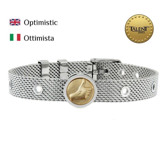 Pulsera Unisex Optimistic Talent Jewels TJA-5-13-01-1-235 Plateado 1 Pulsera Unisex Optimistic Talent Jewels TJA-5-13-01-1-235 Plateado 1
