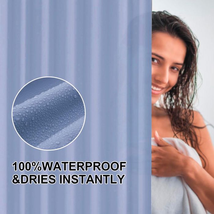 Exma Cortina de Baño Basic Azul Impermeable 180 x 180 cm 2