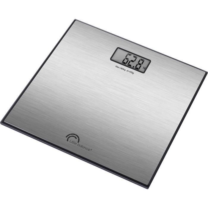 Báscula personal - LITTLE BALANCE - 8159 - EXCLUSIVA - 180 kg / 100 g - Acero inoxidable Báscula personal - LITTLE BALANCE - 8159 - EXCLUSIVA - 180 kg / 100 g - Acero inoxidable