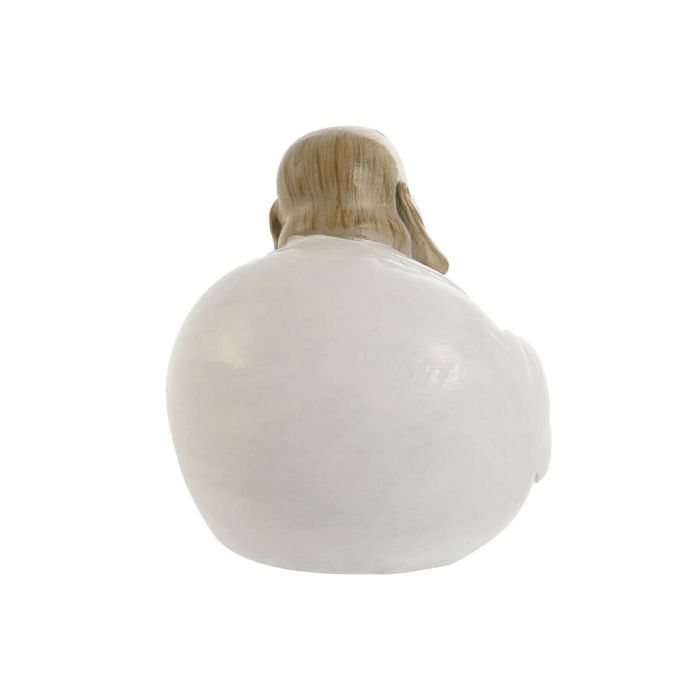 Figura Decorativa Home ESPRIT Blanco Verde Buda Oriental 10 x 9 x 10,5 cm (3 Unidades) 1