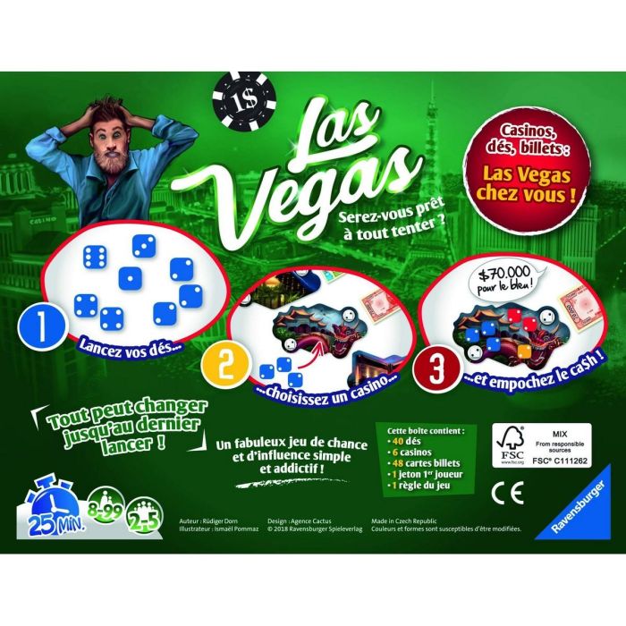 Ravensburger Las Vegas Juego de mesa, juego de dados, para 8+ años, duración 30 minutos 2