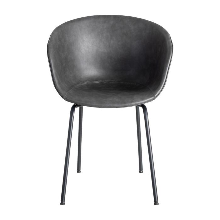 Silla Negro Metal / Simil Piel 59 X 50,50 X 81,50 cm