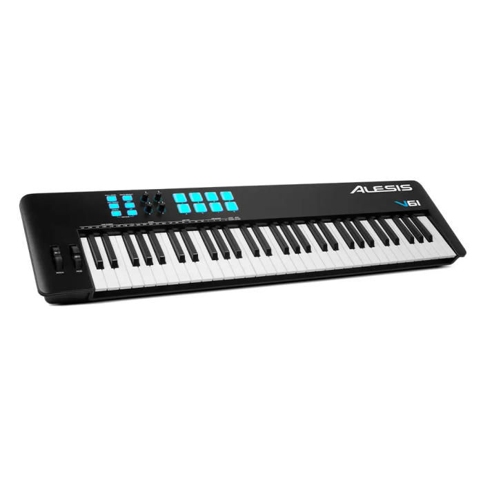 Alesis V61 Mkii Controlador de Teclado USB-MIDI de 61 Teclas Sensibles a la Velocidad con Pads Retroiluminados y Arpegiador, Diseño Ligero Plug-and-Play para Mac/PC 1