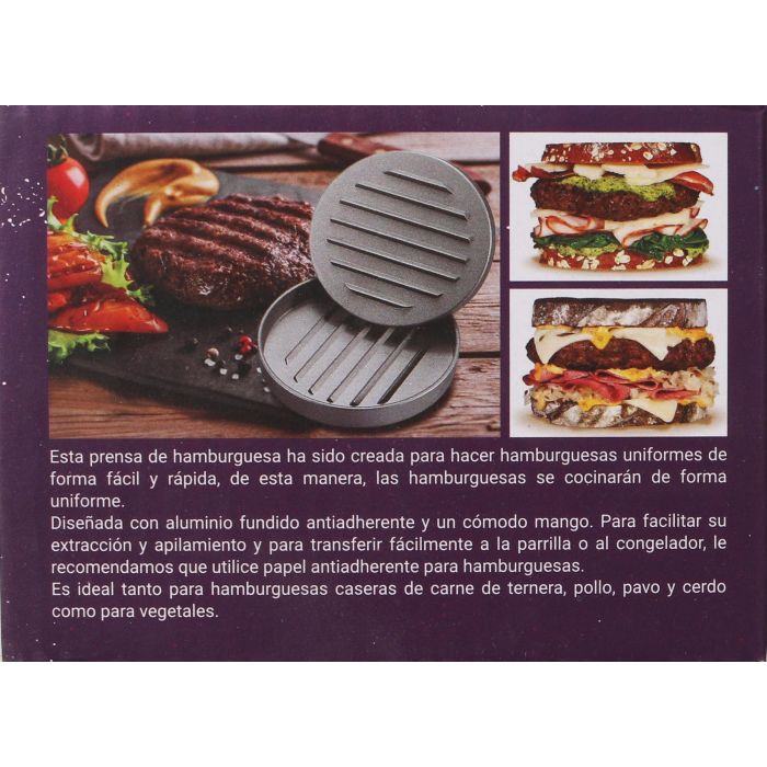 Quttin Prensa Hamburguesa de Metal 12 x 9 cm 221 gramos (12 Unidades) 4