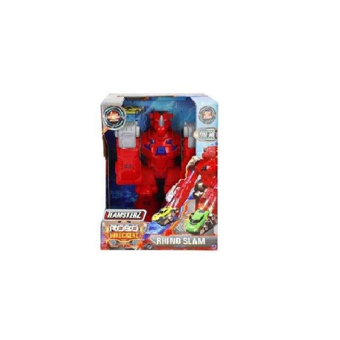 Robot rino lanzacoches con luzy sonido. incluye1 coche metal. 0 Robot rino lanzacoches con luzy sonido. incluye1 coche metal. 0