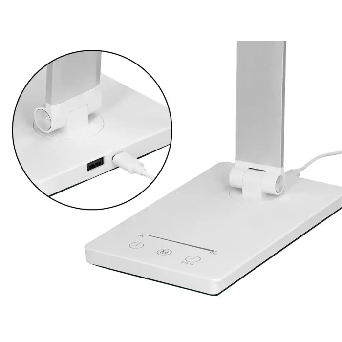 Q-connect Lámpara de Escritorio Vega LED 10W 400 lm Táctil 5 Niveles Brillo Regulable Blanco 11