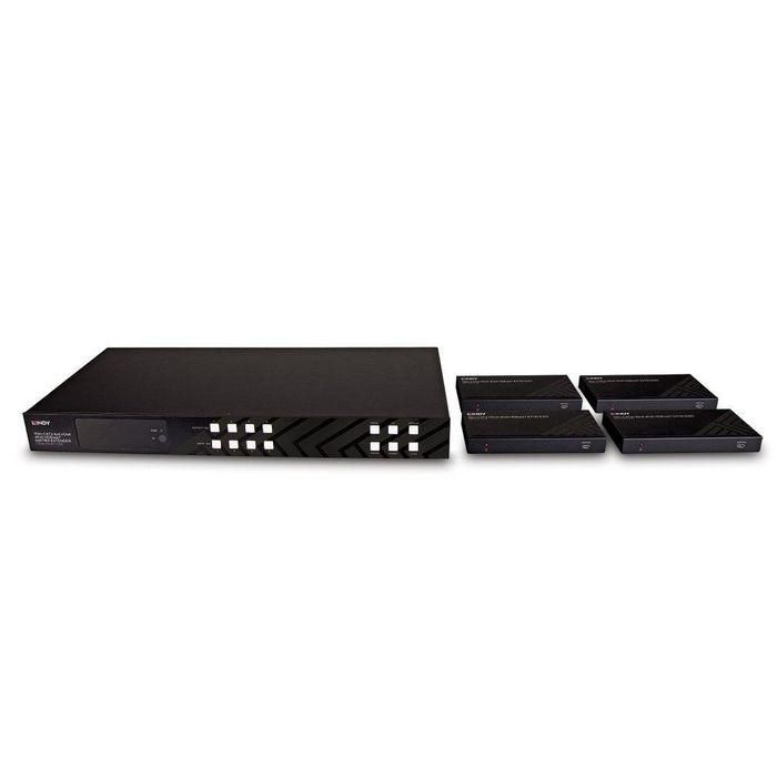 Lindy 150m Cat.6 4x4 HDMI 4K60 HDBaseT Matrix Extender 4 Lindy 150m Cat.6 4x4 HDMI 4K60 HDBaseT Matrix Extender 4