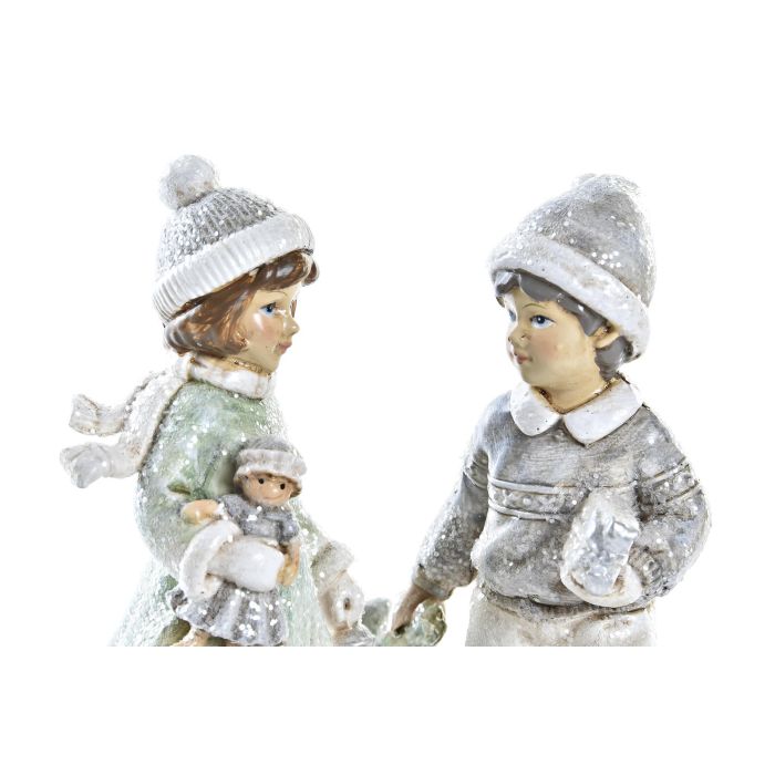 DKD Home Decor Figura de Navidad Moderna para Niños de Resina Gris, Verde y Blanco 8x12x12 cm 1 DKD Home Decor Figura de Navidad Moderna para Niños de Resina Gris, Verde y Blanco 8x12x12 cm 1