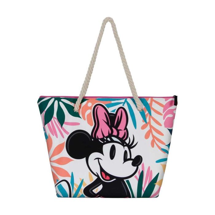KARACTERMANIA Bolsa de Playa Island Minnie Disney con Cremallera y Asas Superiores 37x52x17cm