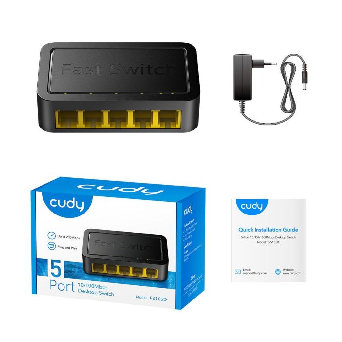 Cudy FS105D switch Fast Ethernet (10/100) Negro 1