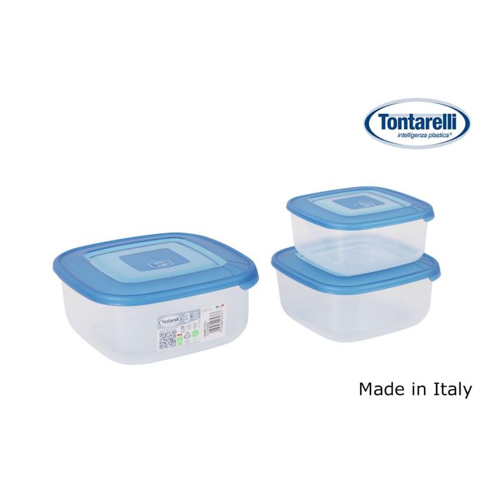 Inde Set 3 Fiambreras Cuadradas 1L, 1.5L, 2.5L Turquesa/Azul (20 Cajas) Inde Set 3 Fiambreras Cuadradas 1L, 1.5L, 2.5L Turquesa/Azul (20 Cajas)
