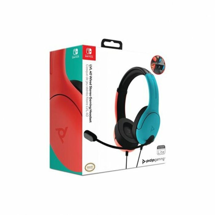 PDP LVL40 Auricular gaming con micrófono flexible y cancelación de ruido, altavoces 40mm, ligero y cómodo para Nintendo Switch azul/rojo 1 PDP LVL40 Auricular gaming con micrófono flexible y cancelación de ruido, altavoces 40mm, ligero y cómodo para Nintendo Switch azul/rojo 1