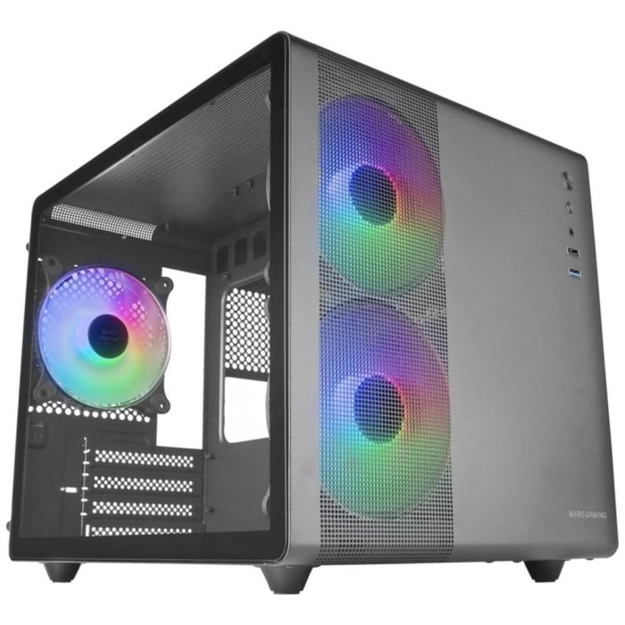 Mars Gaming MRKEAN-8435693103448 Caja PC MC400 MicroATX / Mini-ITX, torre Gaming, color negro, compatibilidad M-ATX