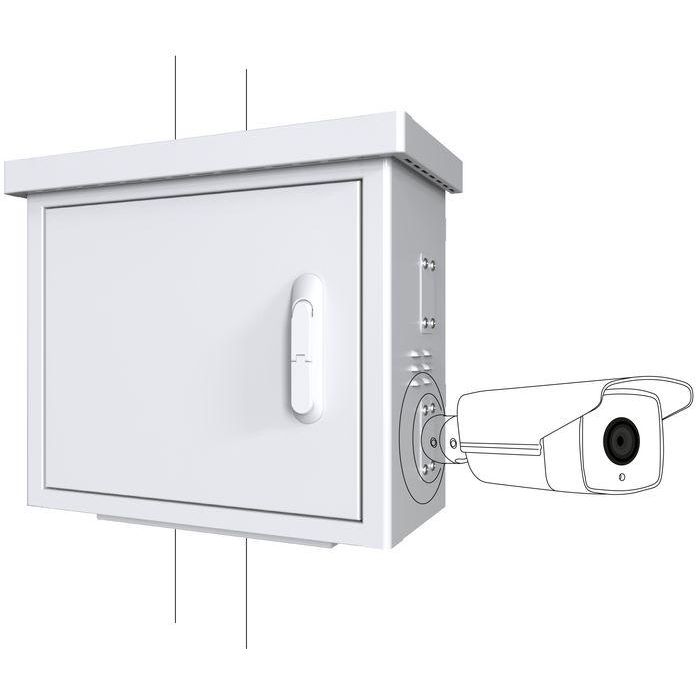 Lanview by Logon Midi Radius Pole Mounted CCTV Cabinet For 4 cameras Lanview by Logon Midi Radius Pole Mounted CCTV Cabinet For 4 cameras