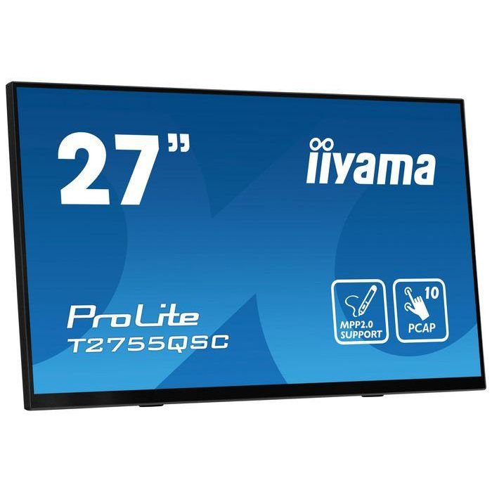 Monitor Iiyama 27" Ips Bonded Pcap 10P Touch, Mpp2.0 (Active Stylus) Supported, 2560X1440, Flat Bezel Free Glass Front, Hdmi, Displayport, 360Cd/M², Usb Hub 2X 3.2, Speakers, Bookstand (T2755QSC-B1) 4 Monitor Iiyama 27" Ips Bonded Pcap 10P Touch, Mpp2.0 (Active Stylus) Supported, 2560X1440, Flat Bezel Free Glass Front, Hdmi, Displayport, 360Cd/M², Usb Hub 2X 3.2, Speakers, Bookstand (T2755QSC-B1) 4