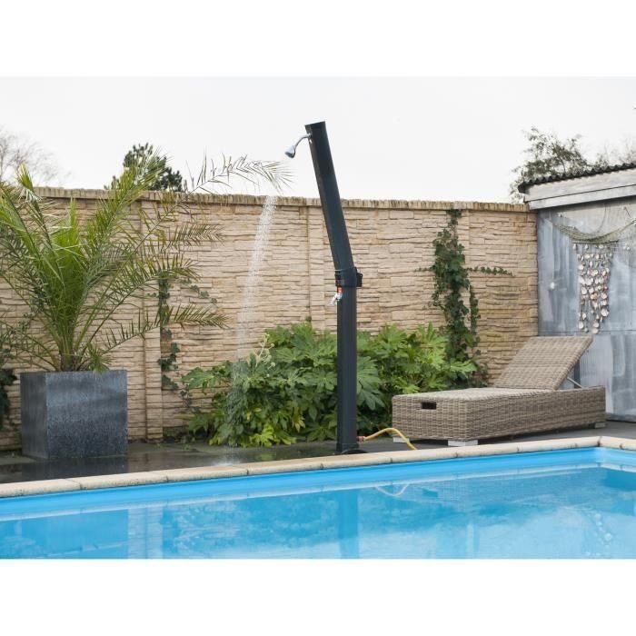 Ubbink Ducha Solar Solaris Xtra 23 Litros | Calienta Agua Fría/Caliente, Mezclador | Altura 220 cm, ABS Negro Desmontable Ubbink Ducha Solar Solaris Xtra 23 Litros | Calienta Agua Fría/Caliente, Mezclador | Altura 220 cm, ABS Negro Desmontable