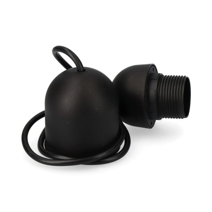 Edm Conjunto colgante negro con florón, casquillo E27, cable 80cm, 250V para interior 0 Edm Conjunto colgante negro con florón, casquillo E27, cable 80cm, 250V para interior 0