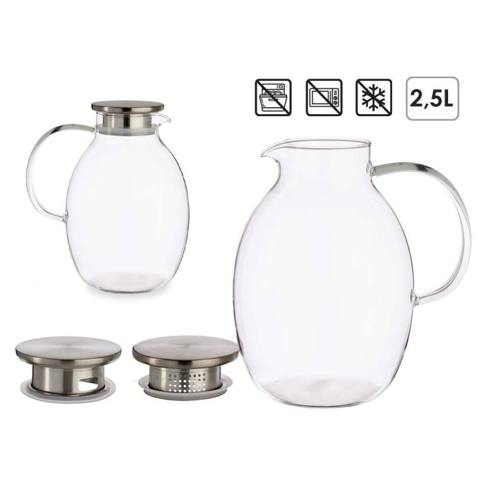 Jarra de Cristal Borosilicato Vivalto 2,5L - 15.5x22x20 cm (6 Unidades) 3 Jarra de Cristal Borosilicato Vivalto 2,5L - 15.5x22x20 cm (6 Unidades) 3