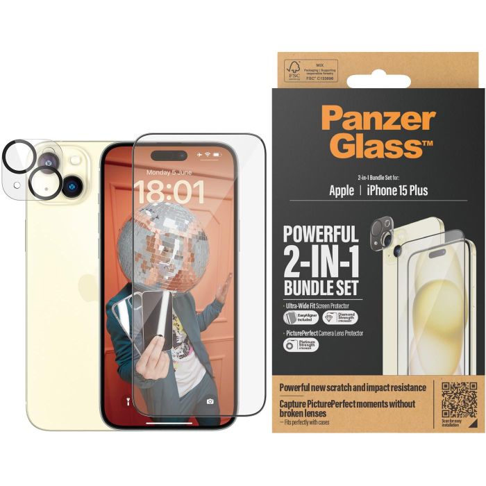 PanzerGlass Pack 2 Unidades Protector Pantalla iPhone 15 Plus UWF con EasyAligner Vidrio Templado 1 PanzerGlass Pack 2 Unidades Protector Pantalla iPhone 15 Plus UWF con EasyAligner Vidrio Templado 1
