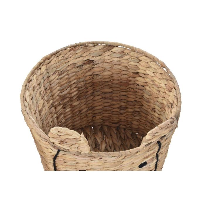 Cesta DKD Home Decor Marrón Negro Natural Junco Animales Tropical 35 x 35 x 35 cm (4 Unidades) 1