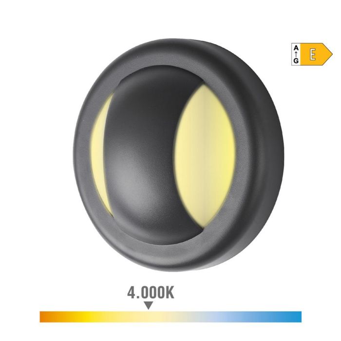 Edm Aplique LED Redondo 6W 250LM 4000K Luz Día Ø14x5,7cm IP65 1