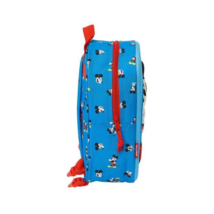 Mochila Escolar Mickey Mouse Clubhouse Azul 22 x 27 x 10 cm 3D 2