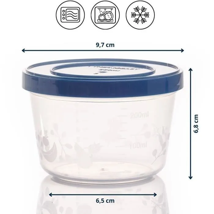 Thermobaby 5 Cajas de Almacenamiento de 250 ml para Conservar y Calentar Comidas Infantiles 5