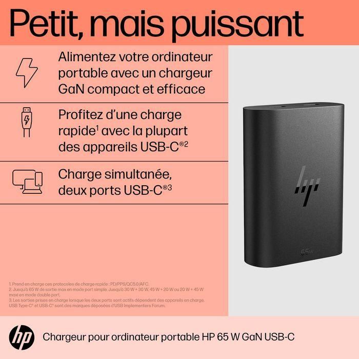 Cargador para Portátil HP 600Q7AA#ABB Negro 65 W 7 Cargador para Portátil HP 600Q7AA#ABB Negro 65 W 7