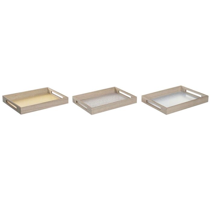 DKD Home Decor Bandeja Decorativa Estilo Shabby de MDF, Pack 3 Unidades en Colores Surtidos Rosa, Azul y Amarillo 40x30x5 cm DKD Home Decor Bandeja Decorativa Estilo Shabby de MDF, Pack 3 Unidades en Colores Surtidos Rosa, Azul y Amarillo 40x30x5 cm