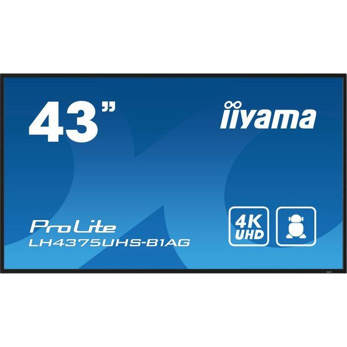 Monitor Iiyama 43" (LH4375UHS-B1AG) Android 11 / 3844X2160 (4K Uhd) / Operacion 24/7 /500Cd / Landsc. y Portrait / 3Xhdmi / Dp / Rj45 / Vesa 400X400 / Altavoces 2X10W Monitor Iiyama 43" (LH4375UHS-B1AG) Android 11 / 3844X2160 (4K Uhd) / Operacion 24/7 /500Cd / Landsc. y Portrait / 3Xhdmi / Dp / Rj45 / Vesa 400X400 / Altavoces 2X10W